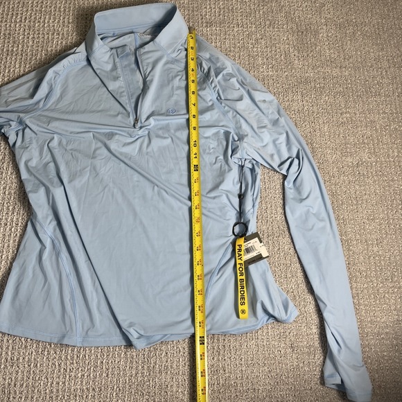 G/Fore Featherweight First Layer Zip Top Olive Womens XL Golf GFore UV Blue NWT - Picture 7 of 11